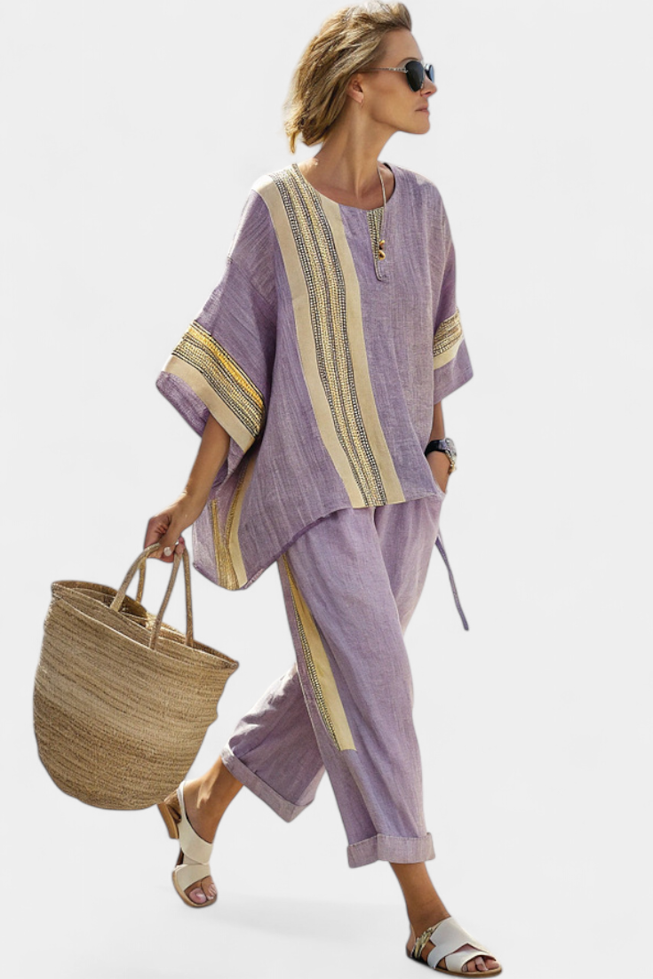 Victoria | Elegant Striped Set