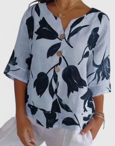 Victoria | Elegant Floral Print Blouse