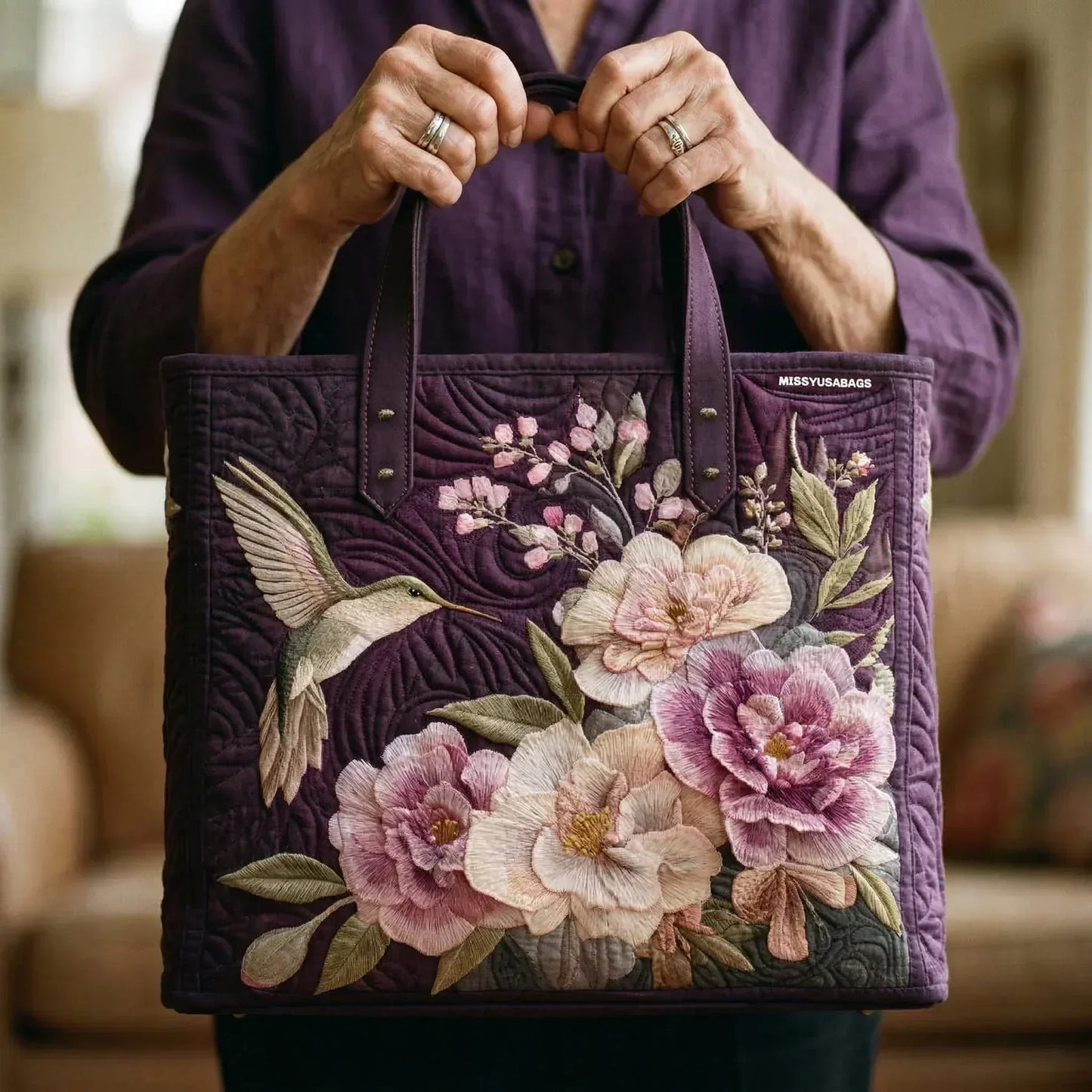 Ruby | Elegant Floral Tote Bag