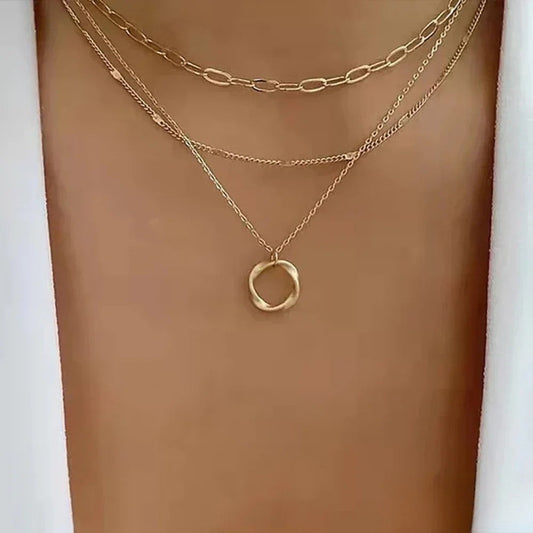 Victoria | Retro Gold Layered Necklace