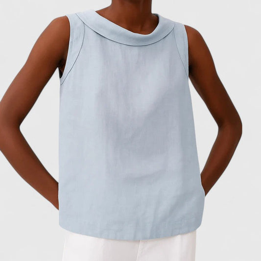 Victoria | Elegant Top with Roll Collar