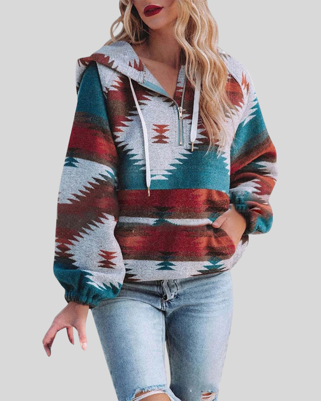 Victoria | Comfy Oversized Zip Up Long Sleeve Hoodie Sweatshirt