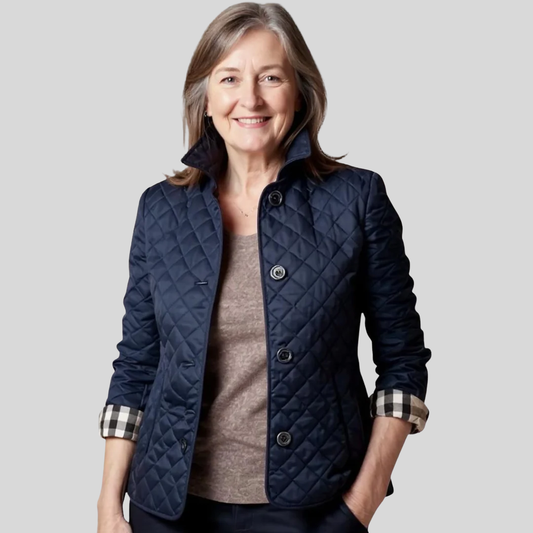 Diane - Casual Quilted Jacket with Turned-Down Collar