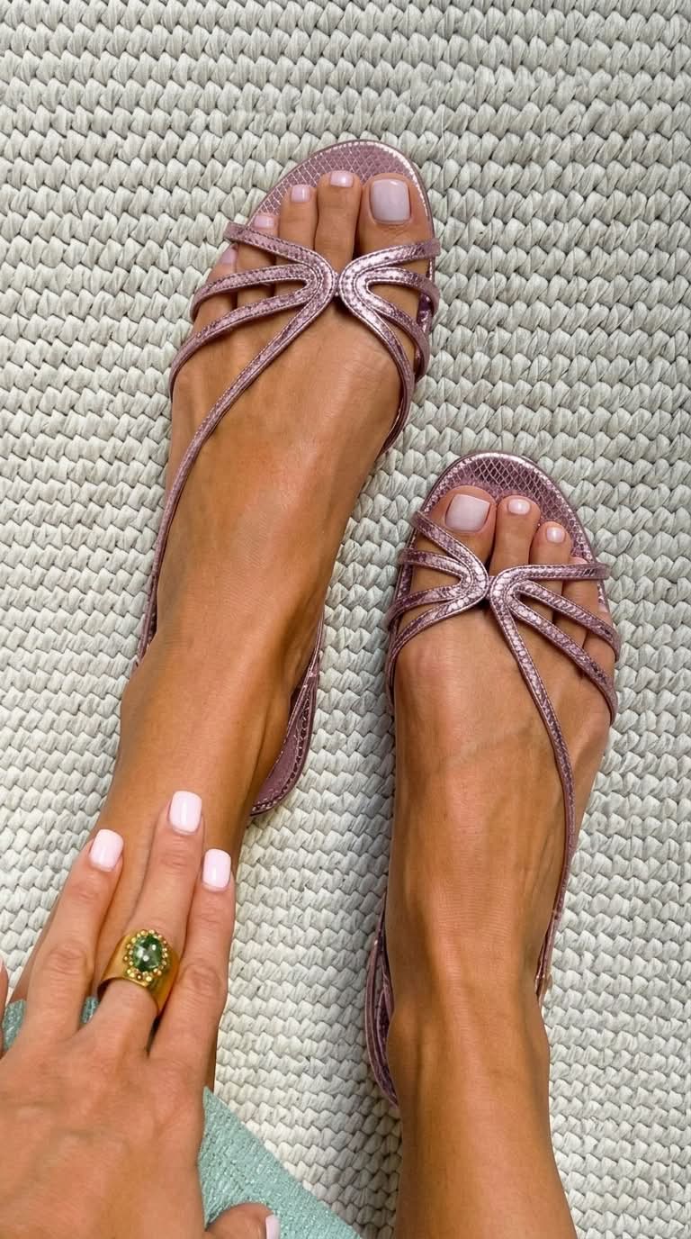 Serafina| Metallic Shiny Sandals with Straps