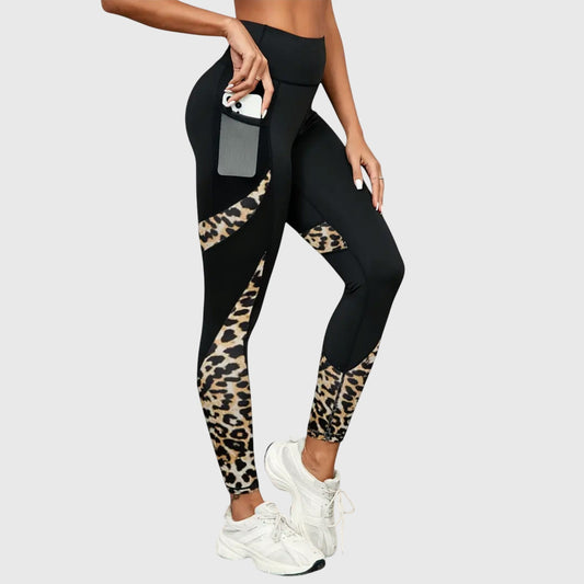 Victoria | High-Waisted Leopard Print Training Trousers