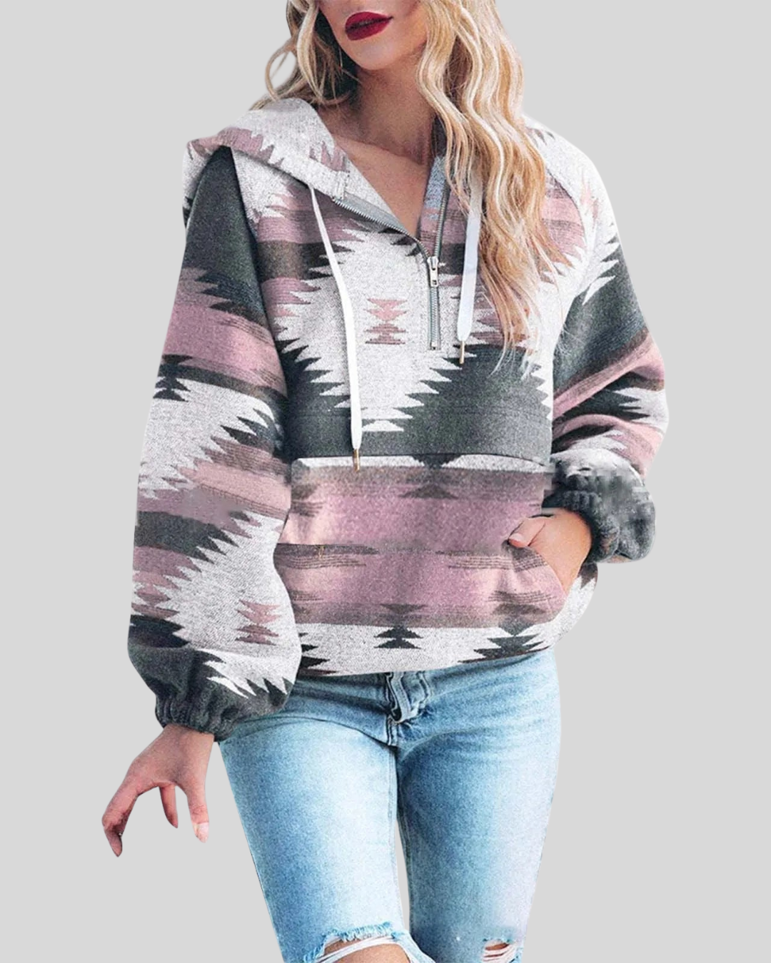 Victoria | Comfy Oversized Zip Up Long Sleeve Hoodie Sweatshirt
