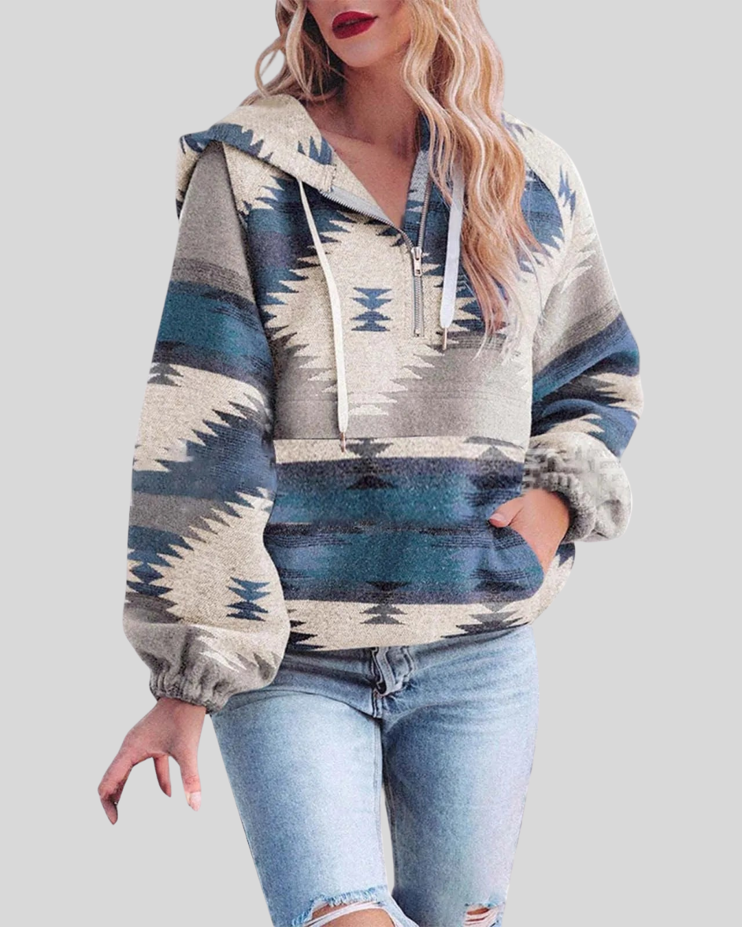 Victoria | Comfy Oversized Zip Up Long Sleeve Hoodie Sweatshirt