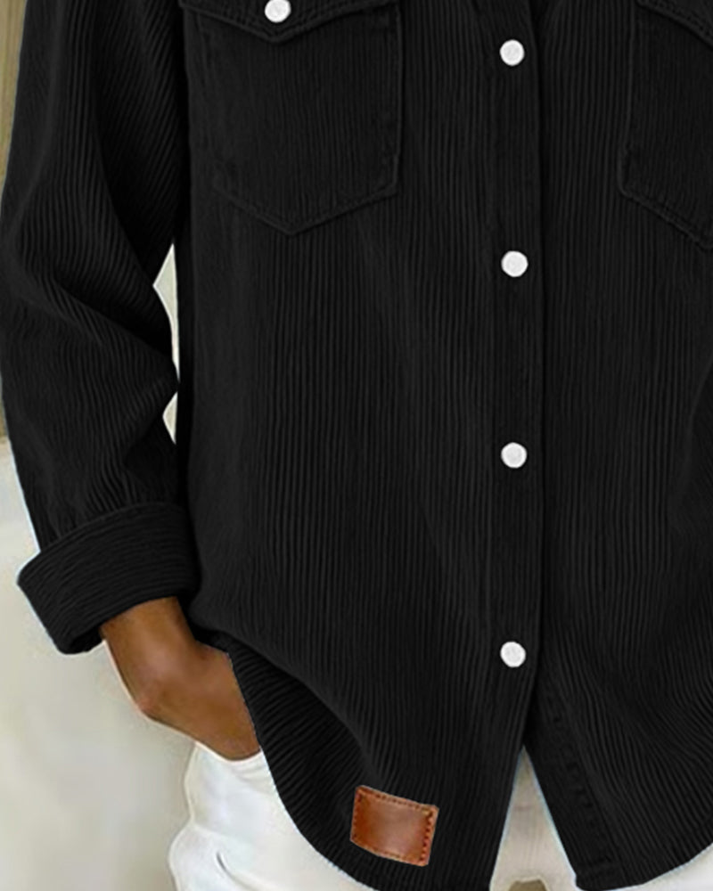 Elena® | Long-Sleeve Shirt with Lapel and Button Placket