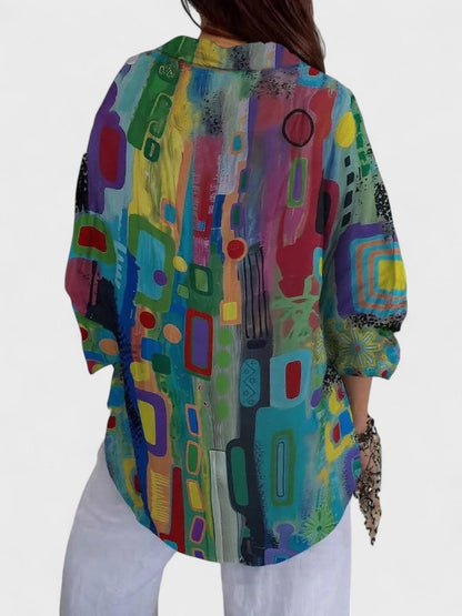 Victoria | Elegant Geometric Pattern Blouse