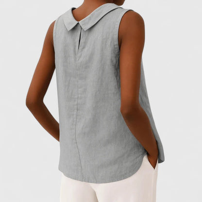 Victoria | Elegant Top with Roll Collar