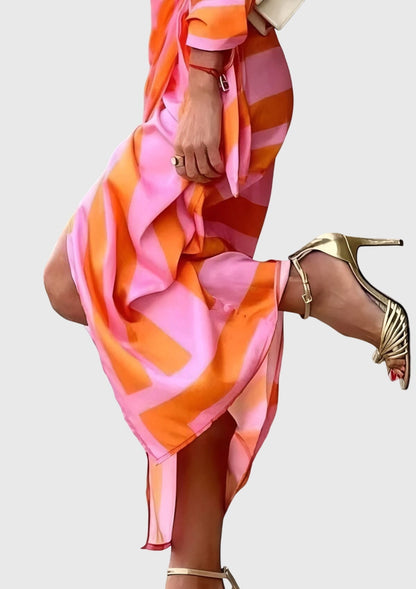 Victoria | Elegant Wrap Dress with Print