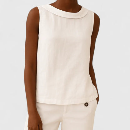 Victoria | Elegant Top with Roll Collar