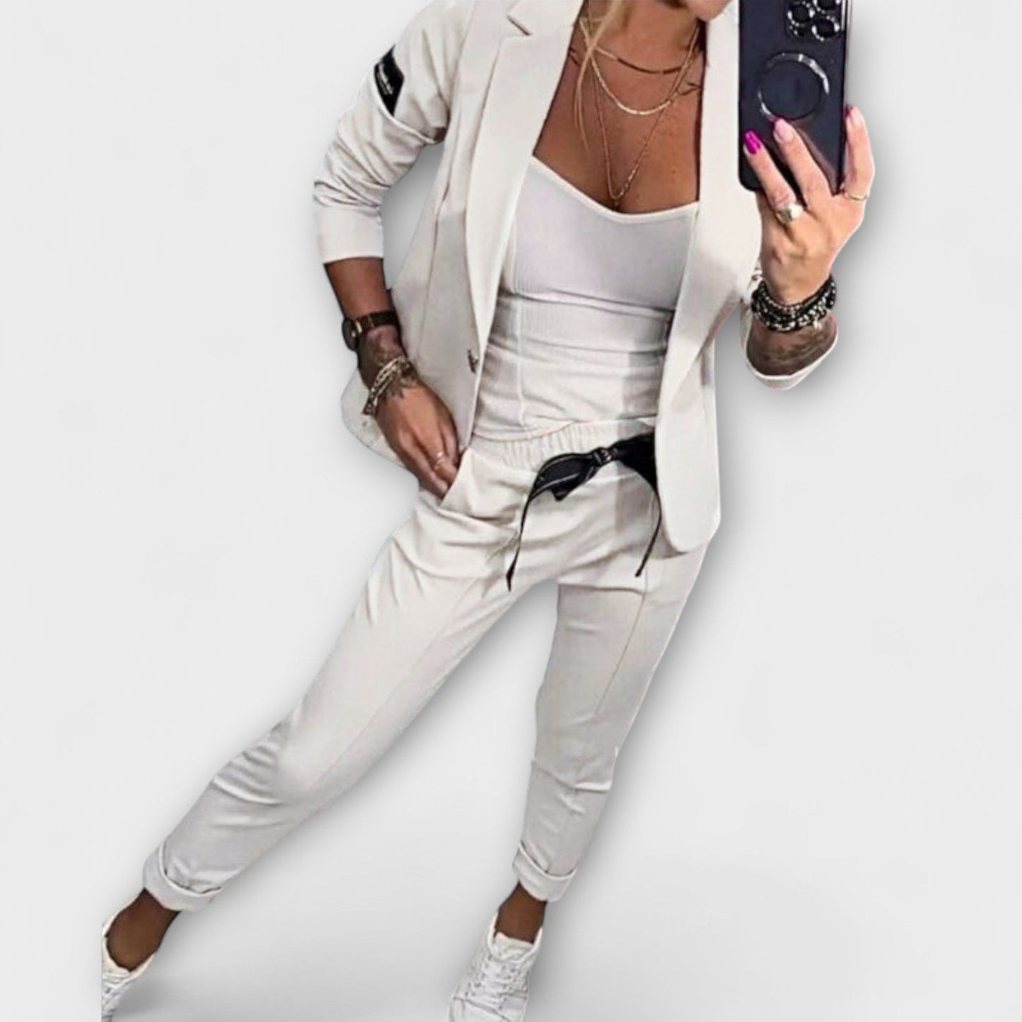 Victoria | Elegant Set of Top, Jacket, and Trousers