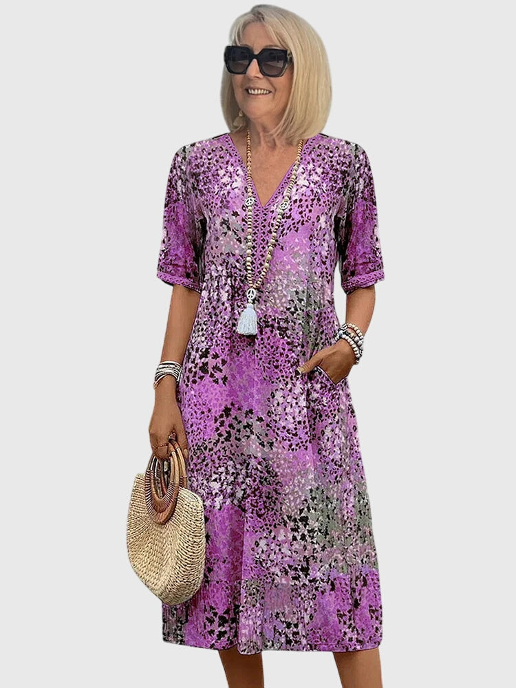Victoria | Elegant Floral Midi Dress