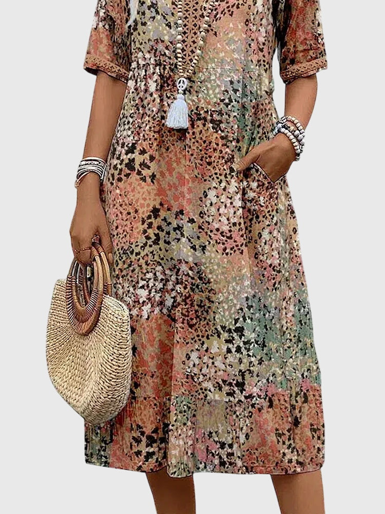 Victoria | Elegant Floral Midi Dress