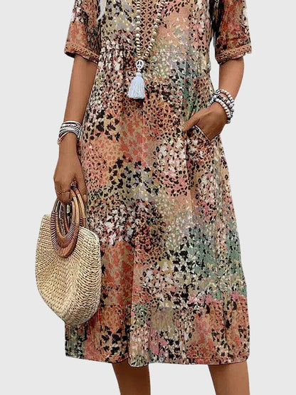 Victoria | Elegant Floral Midi Dress