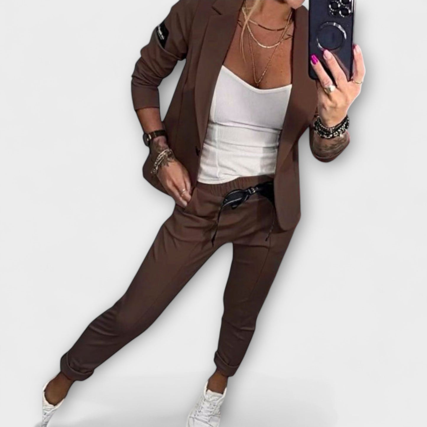 Victoria | Elegant Set of Top, Jacket, and Trousers