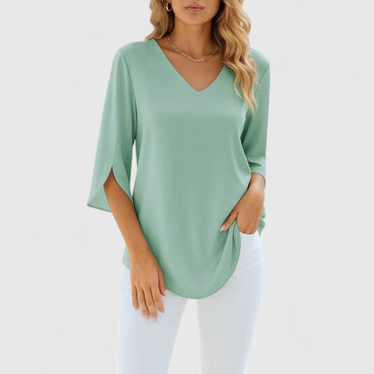 Victoria | Sophisticated V-Neck Blouse