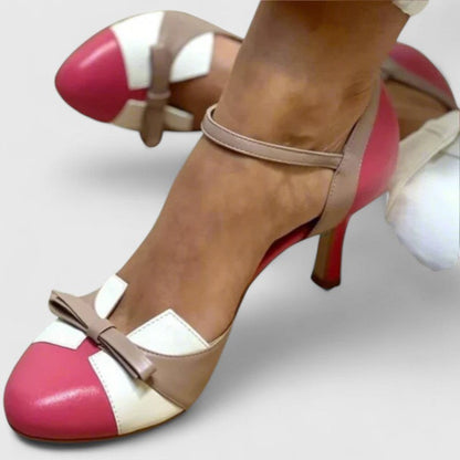 Quinnae | Women's Ribbon Detail Kitten Heel Pumps