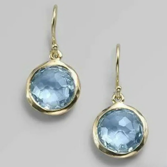 Victoria Retro Blue Earrings with Inlay |
