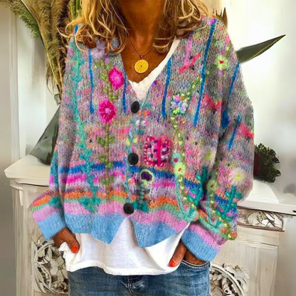 Victoria | Comfortable Bohemian Wool-Blend Cardigan