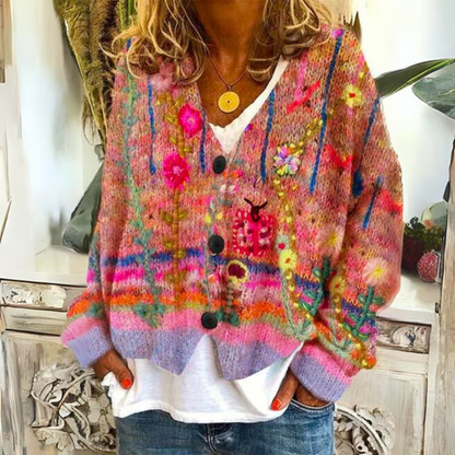 Victoria | Comfortable Bohemian Wool-Blend Cardigan