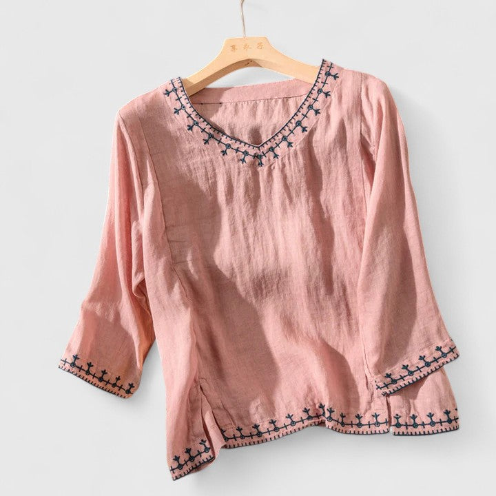 Victoria | Elegant V-Neck Blouse