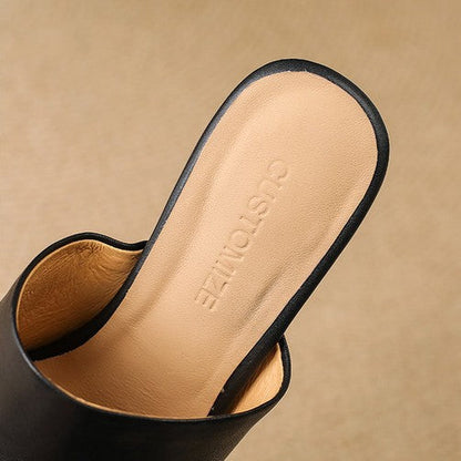 Virelle Curve Leather Mule Heels