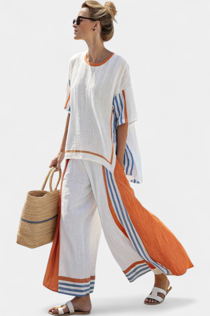 Victoria | Elegant Striped Set