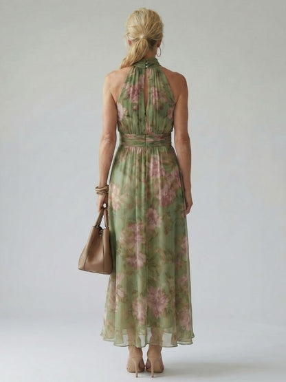Céliane | Gathered Halter Midi Dress
