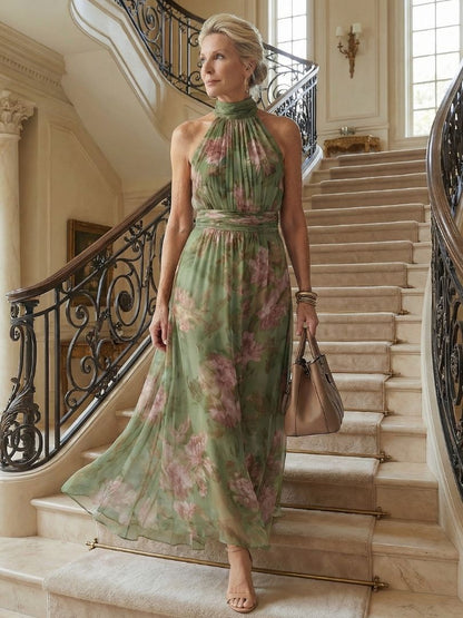 Céliane | Gathered Halter Midi Dress