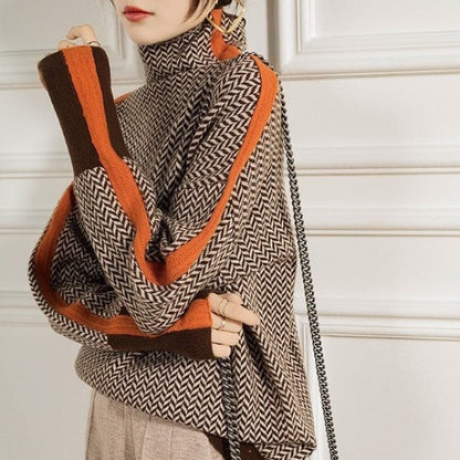 Victoria | herringbone Luxe Turtleneck