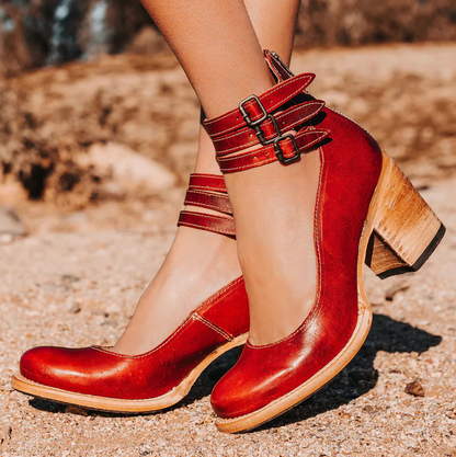 Victoria | Vintage Elegance Leather Heels