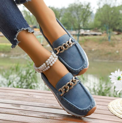 Elle - Orthopedic Diamond Buckle Loafers