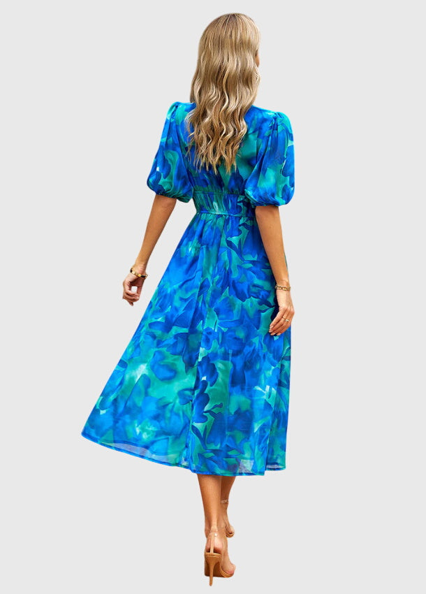 Victoria | Flattering Floral Midi Dress