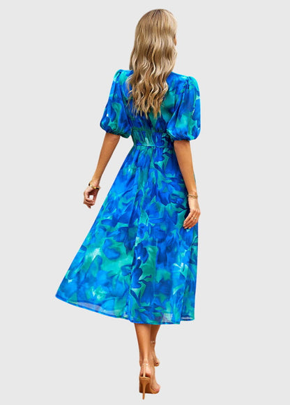 Victoria | Flattering Floral Midi Dress