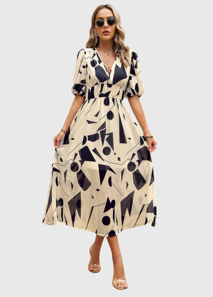 Victoria | Flattering Floral Midi Dress