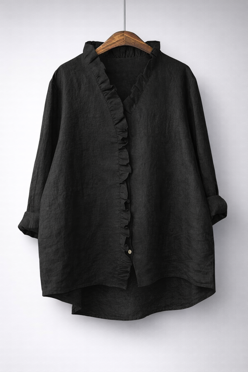 Sanelle | Elegant Ruched Cotton and Linen Blouse