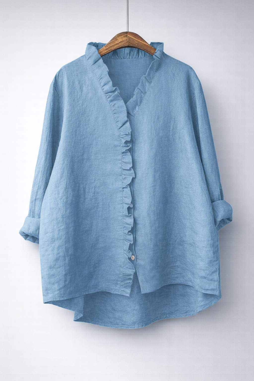 Sanelle | Elegant Ruched Cotton and Linen Blouse