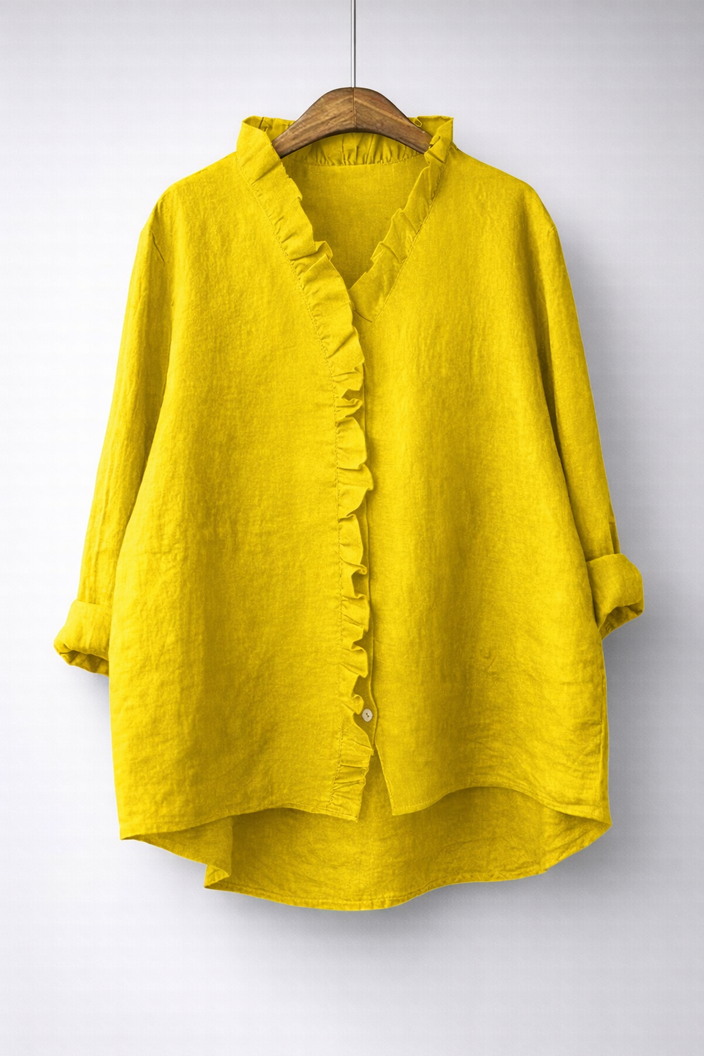 Sanelle | Elegant Ruched Cotton and Linen Blouse