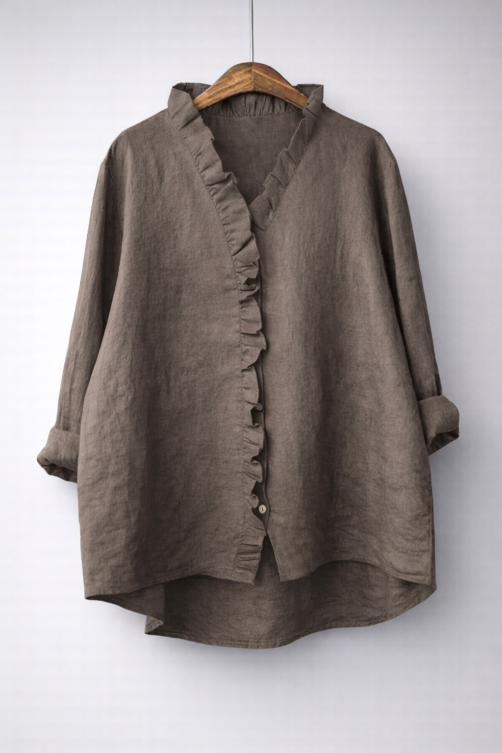 Sanelle | Elegant Ruched Cotton and Linen Blouse