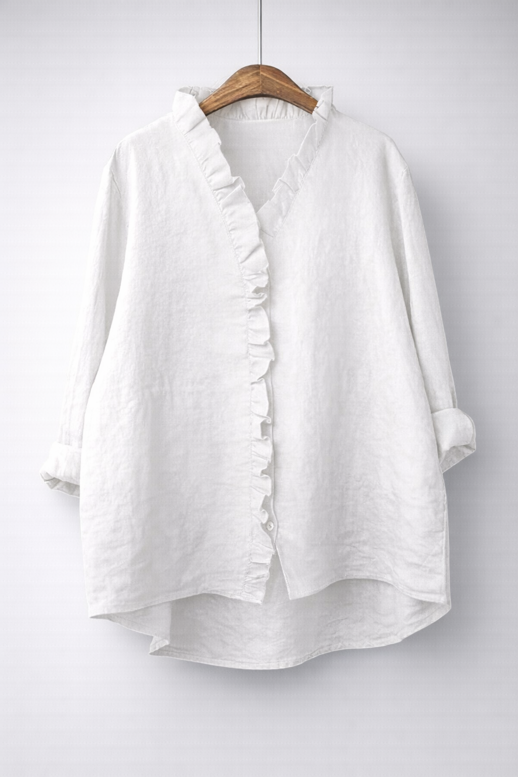 Sanelle | Elegant Ruched Cotton and Linen Blouse