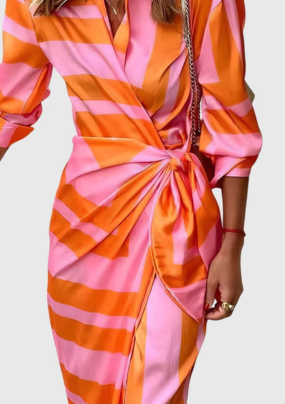Victoria | Elegant Wrap Dress with Print