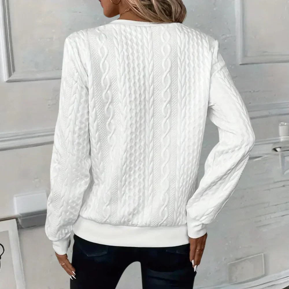 Nikita | Casual Women’s V-Neck Sweater with Zipper – Comfort & Style