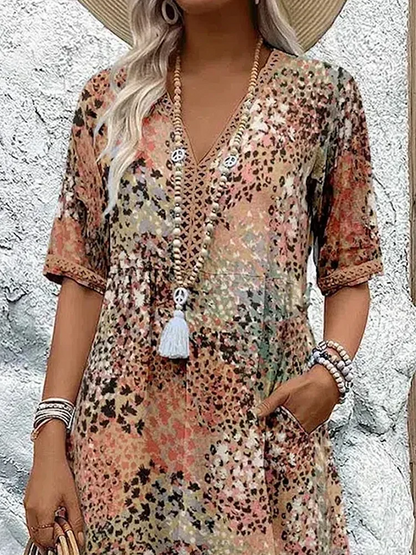 Roxanne | Vibrant Floral Wrap Midi Dress