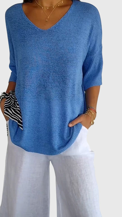 Victoria | Elegant V-Neck Top