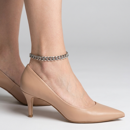 Silverwave | Cuban Chain Anklet — Silver