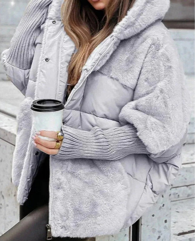 Victoria – Oversized Quilted Jacket with Hood