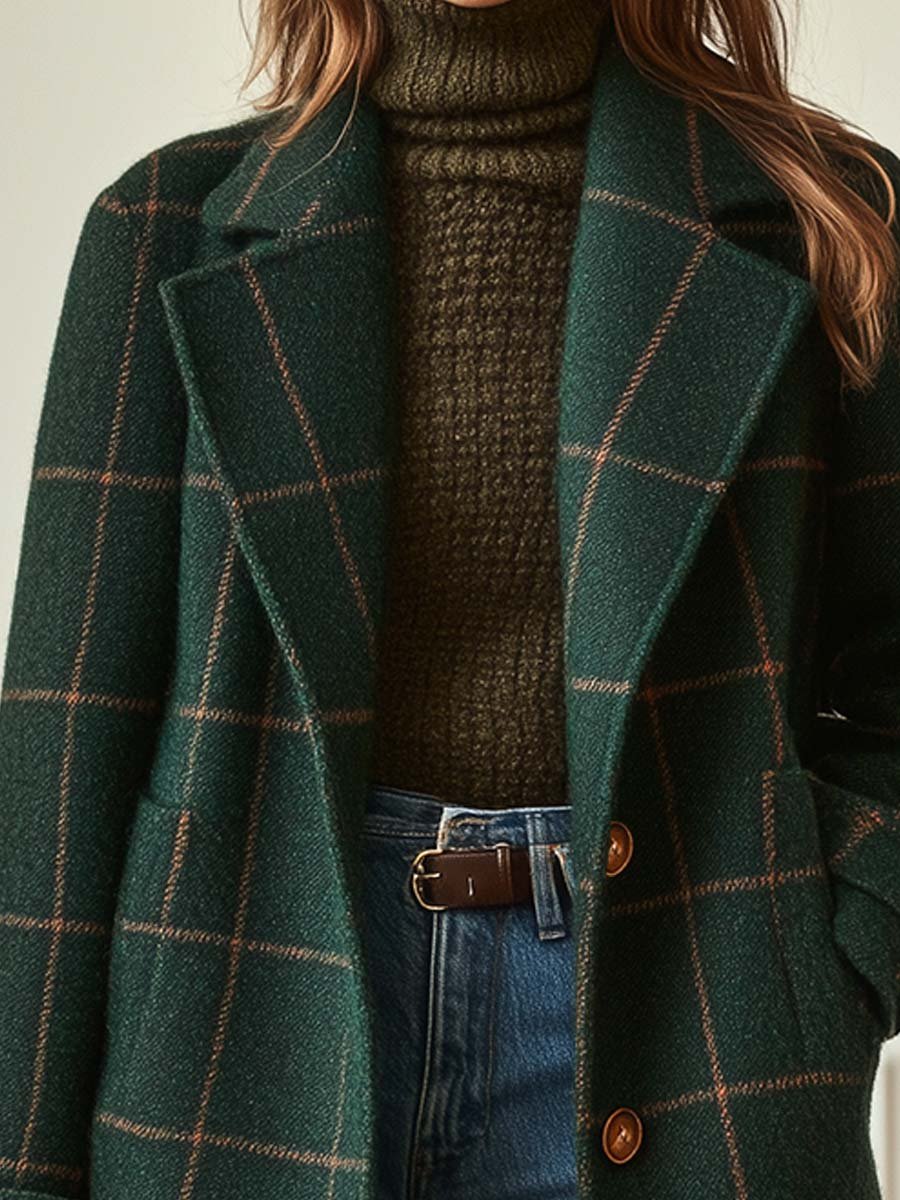 Victoria | Classic Plaid Wool Coat