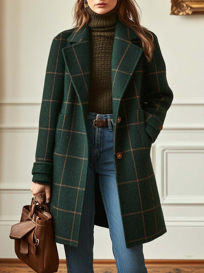 Victoria | Classic Plaid Wool Coat